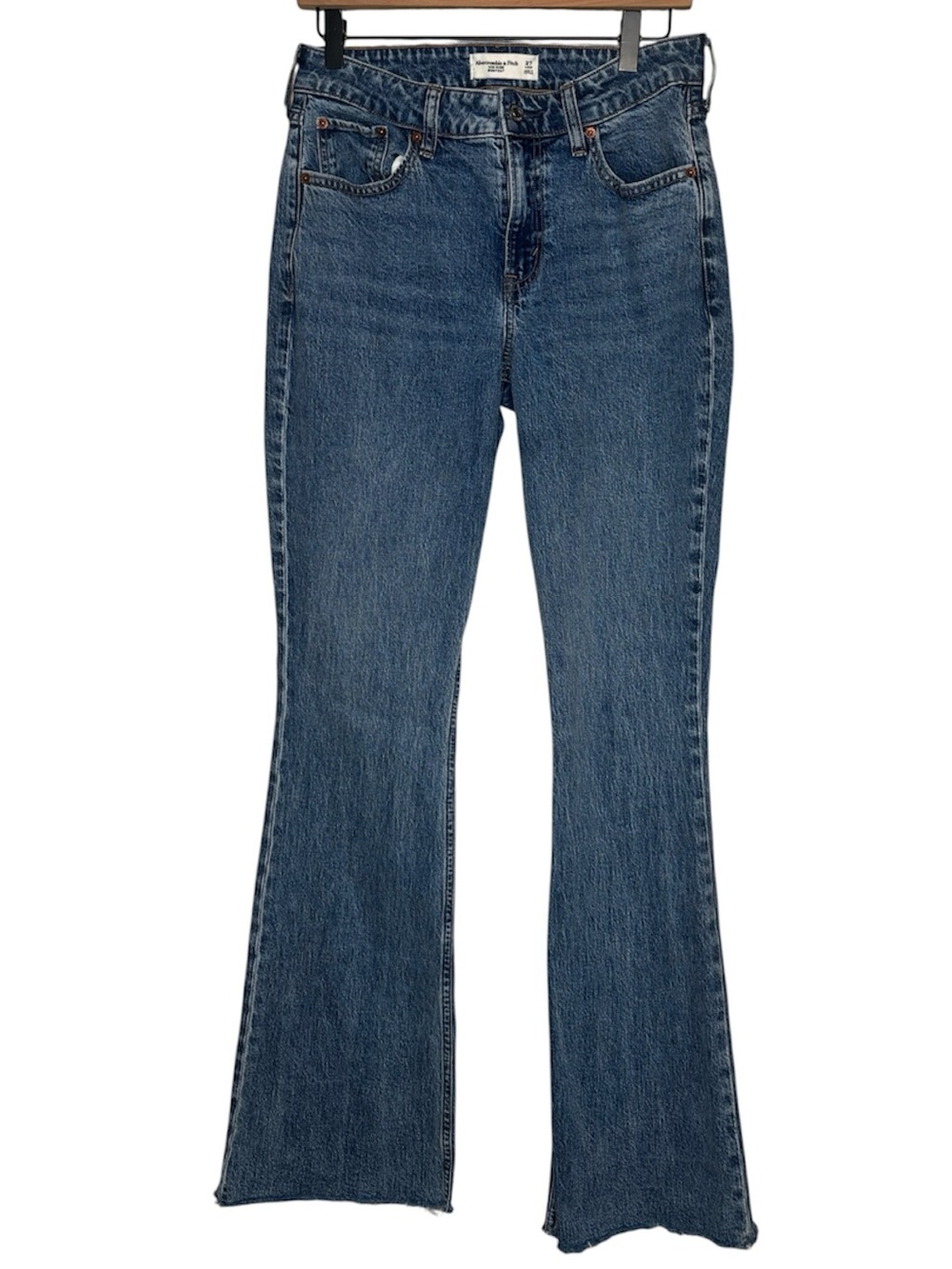 Abercrombie & Fitch Curve Love Mid Rise Bootcut Jeans - Washed Blue - Size 27 L